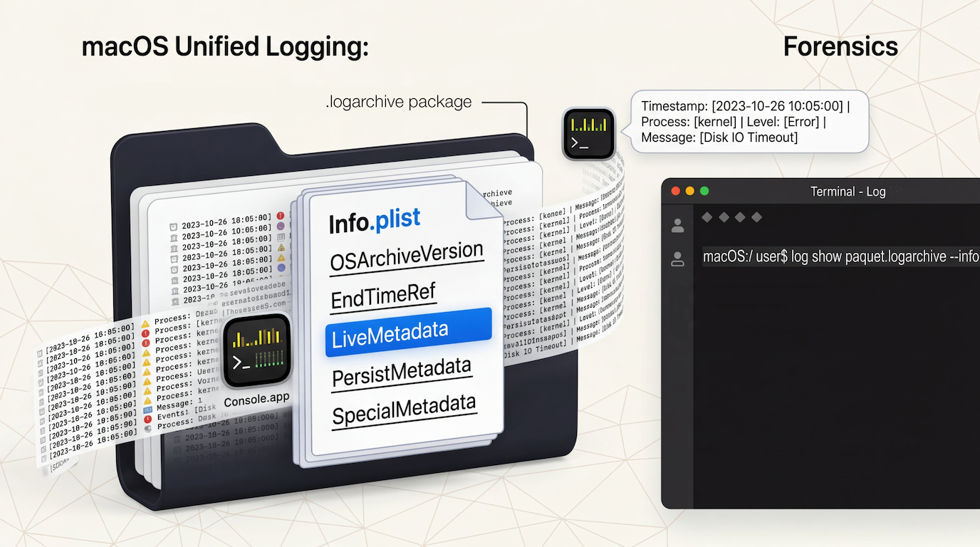 The Info.plist File in an Apple Unified Logs .logarchive Package.